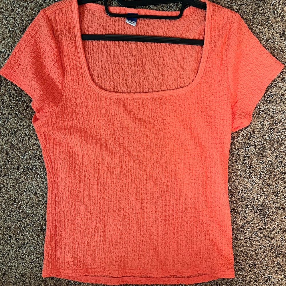 Coral summery top, size large old navy